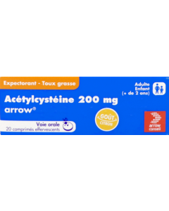 Acetylcysteine Arrow 200mg Comprime Effervescent 20