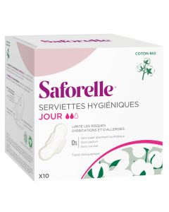 Saforelle Serviettes Hygiéniques Jour avec Ailettes x10
