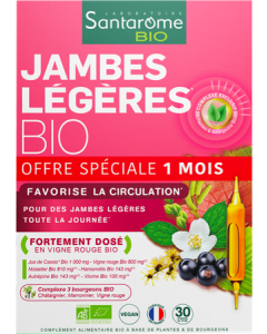 Santarome Bio Jambes Légères Ampoules Buvables 10ml x30