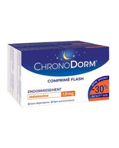 Chronodorm Mélatonine Flash 1,9 mg Duo Boîtes de 30 comprimés Sublinguaux x 2