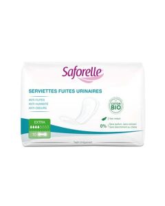 Saforelle Serviettes Hygiéniques Fuite Urinaire Extra Boîte de 10