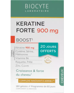 Biocyte Pack Kératine Forte 900mg Boost Gélules x120
