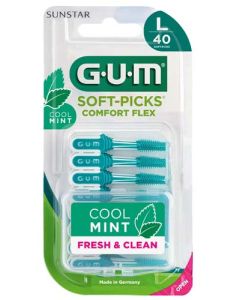 Gum Bâtonnets Interdentaires Soft-Picks Comfort Flex Mint Large x40