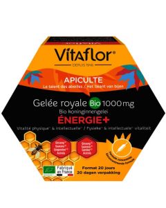 Vitaflor Gelée Royale Bio Energie+ 1000 mg Bio Boite de 20 Ampoules