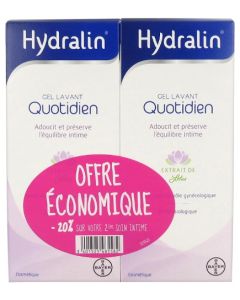 Hydralin Quotidien Gel Lavant Lot 1+2ème -20% 2x200ml 